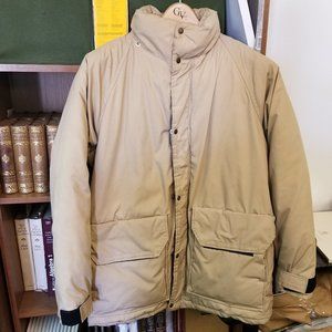 Men's L Tan Brown Alpine Products Polarguard Winter Parka Jacket Puffy Raincoat